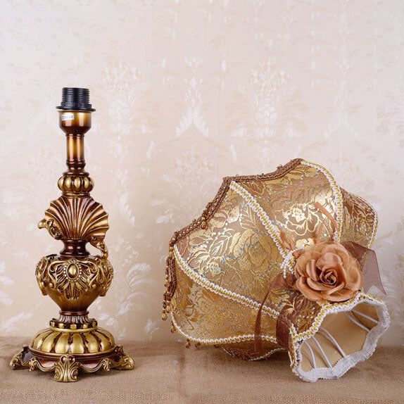 Fabric Tassel Resin Court Table Lamp