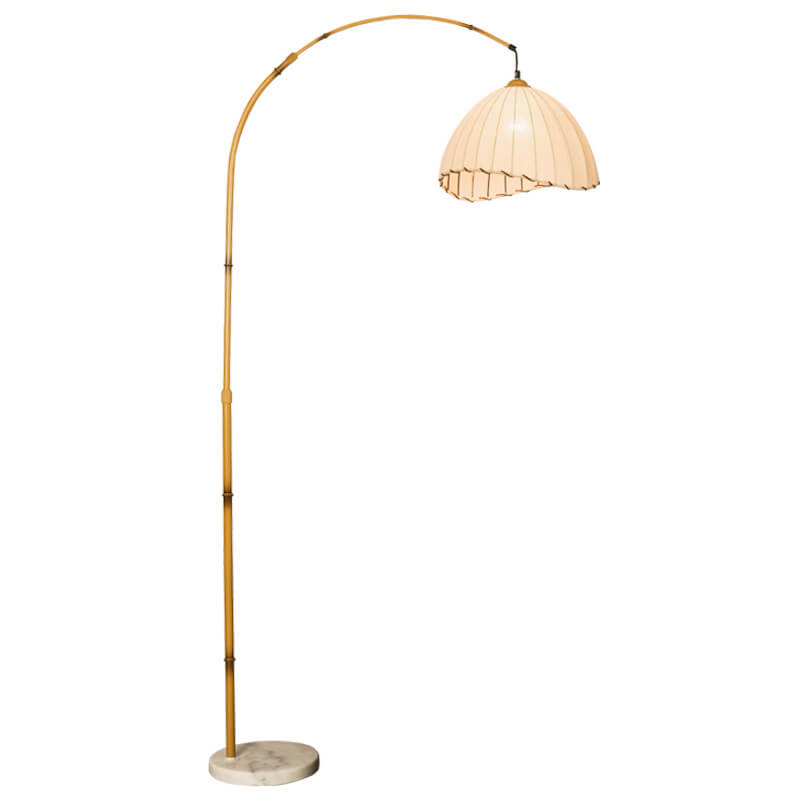 Vintage Fabric Marble Fishing Floor Lamp