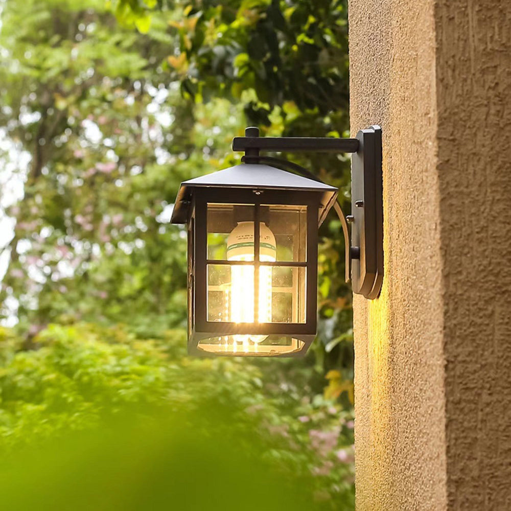 Aluminum Square Glass Patio Outdoor Light
