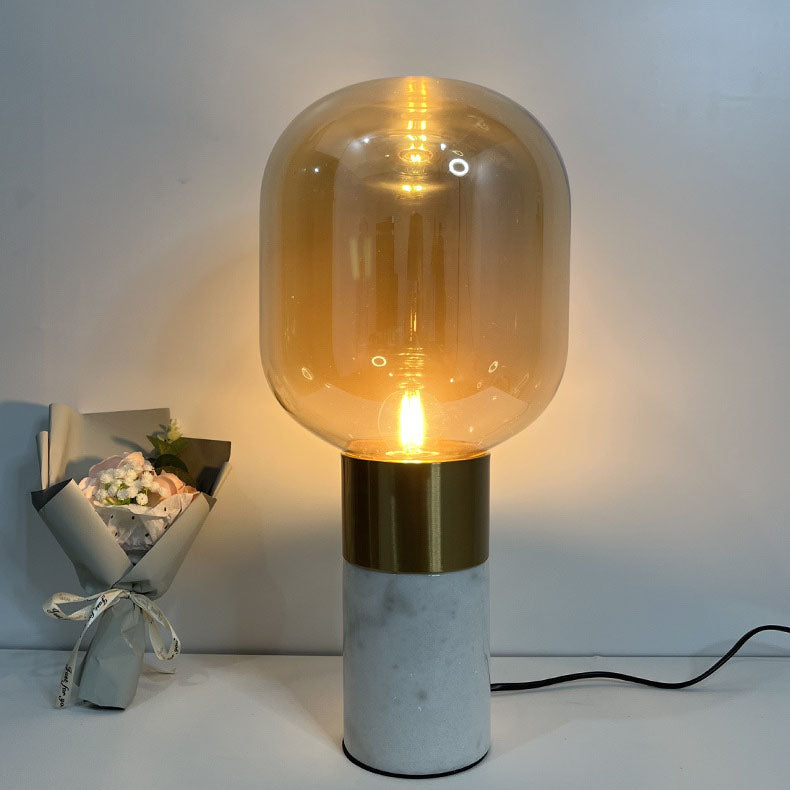 Marble Hardware Glass Table Lamp