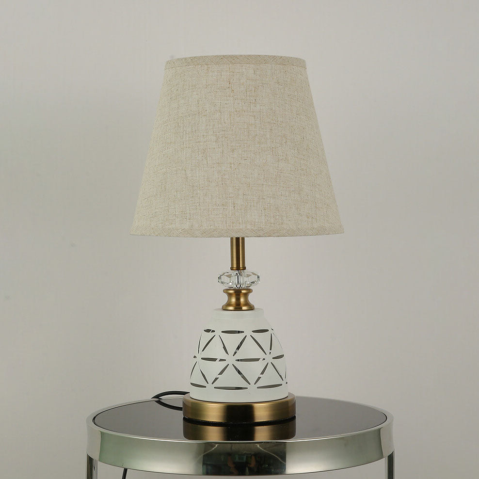 Solid Color Hardware Fabric Table Lamp