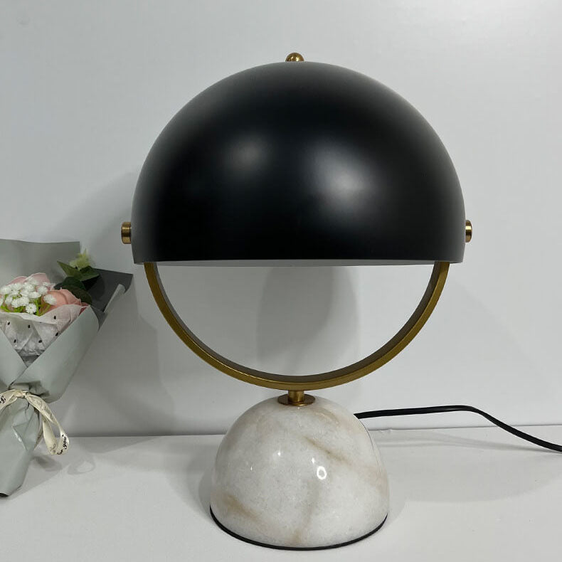 Round Marble Rotatable Table Lamp