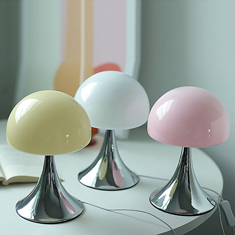 Iron Glass Mushroom Dome Table Lamp