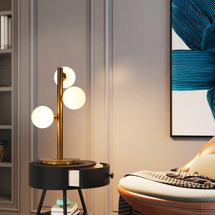 Magic Bean Glass Iron 3-Light Table Lamp
