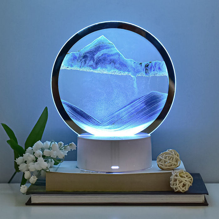 Round Hourglass Quicksand 3D Table Lamp