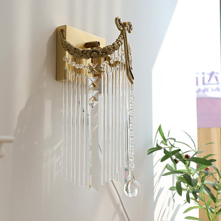 Bow Brass Crystal Wall Lamp