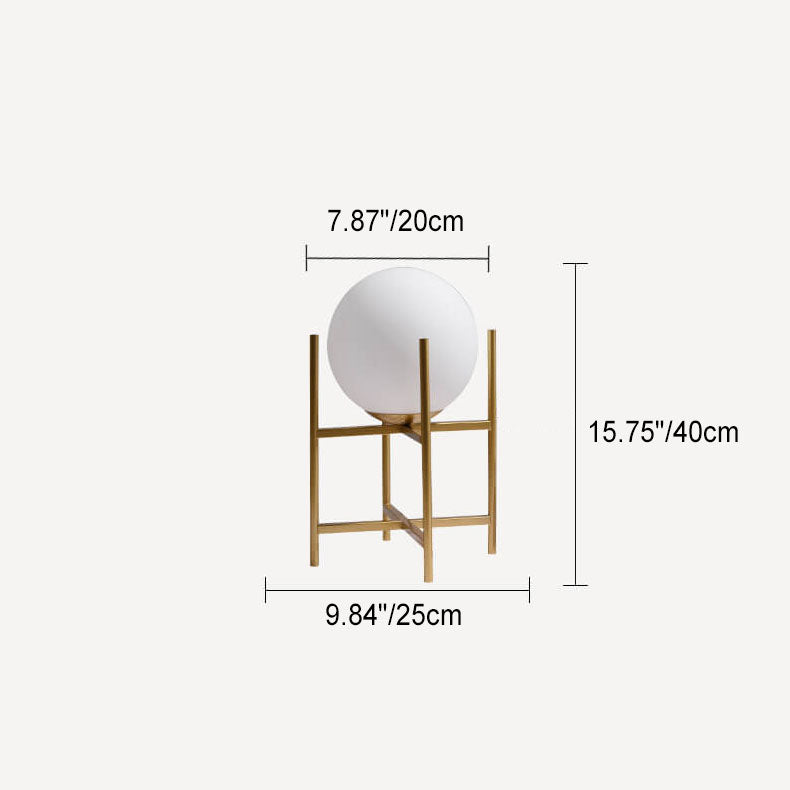 Glass Round Ball Iron Table Lamp