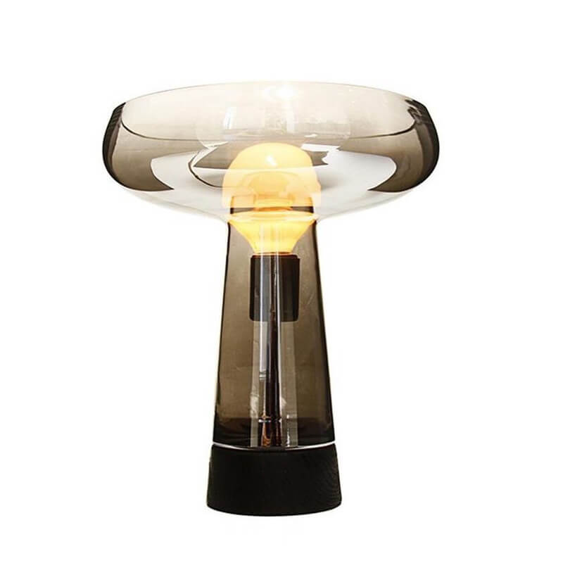 Glass Column Marble Table Lamp