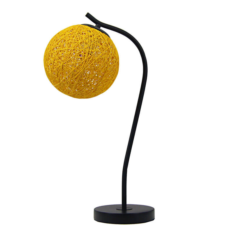 Style Twine Rattan Ball Table Lamp