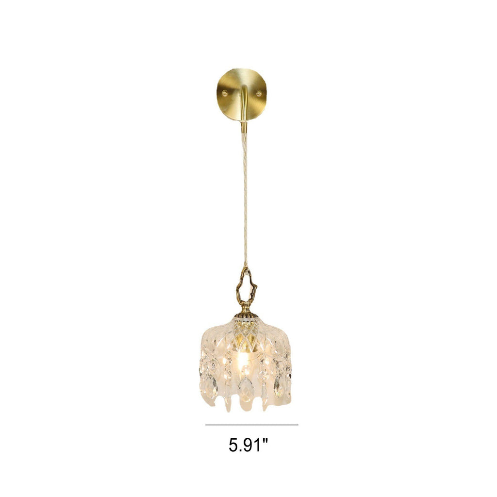 Brass Crystal Glass Wall Lamp