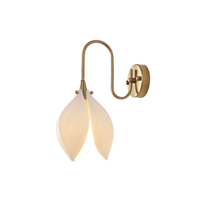 Ceramic Magnolia Flower Shape Wall Lamp