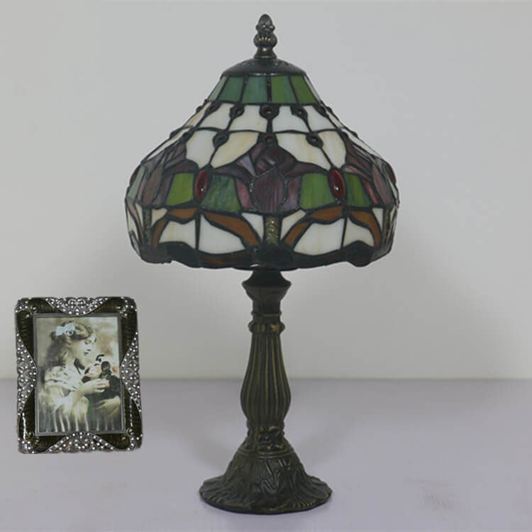 Tulip Stained Glass Cone Table Lamp