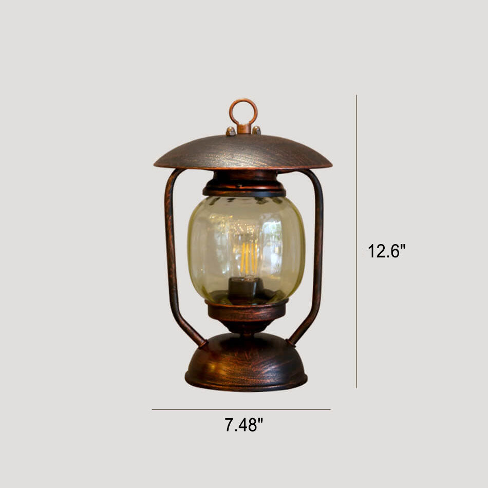 Wrought Iron Glass Table Lamp