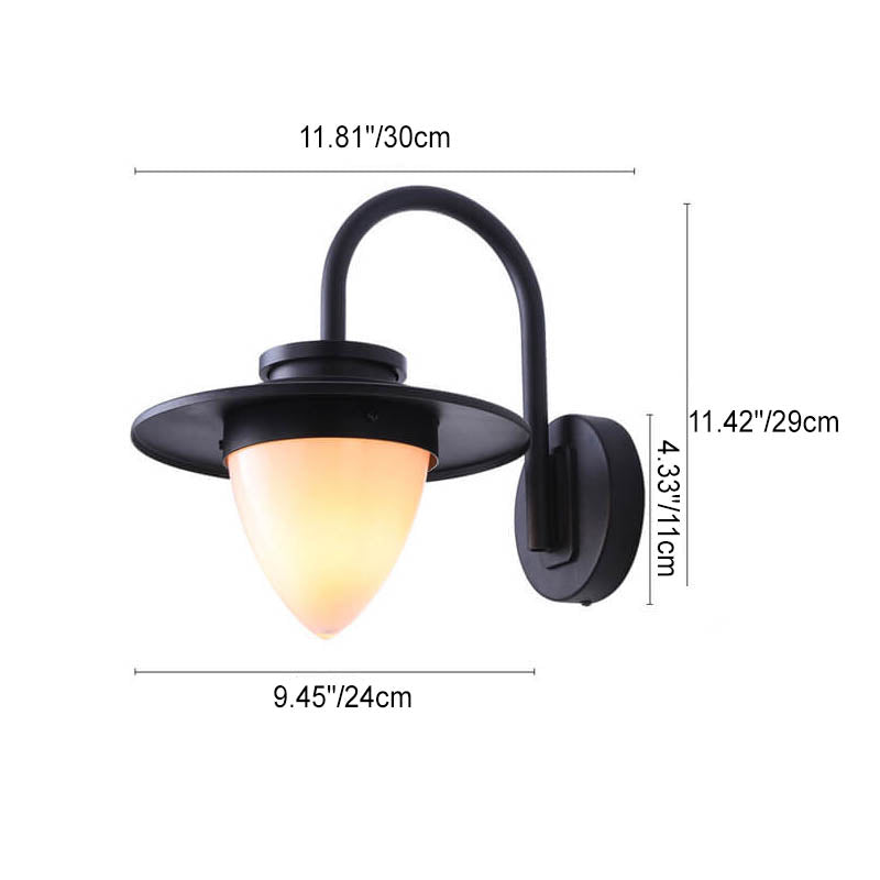 Peach Glass Iron Garden Outdoor Light