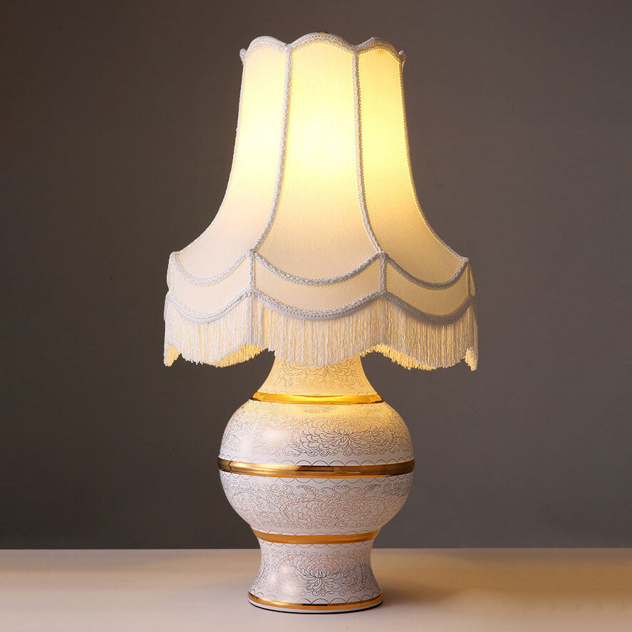 Vase Ceramic Copper Fabric Table Lamp