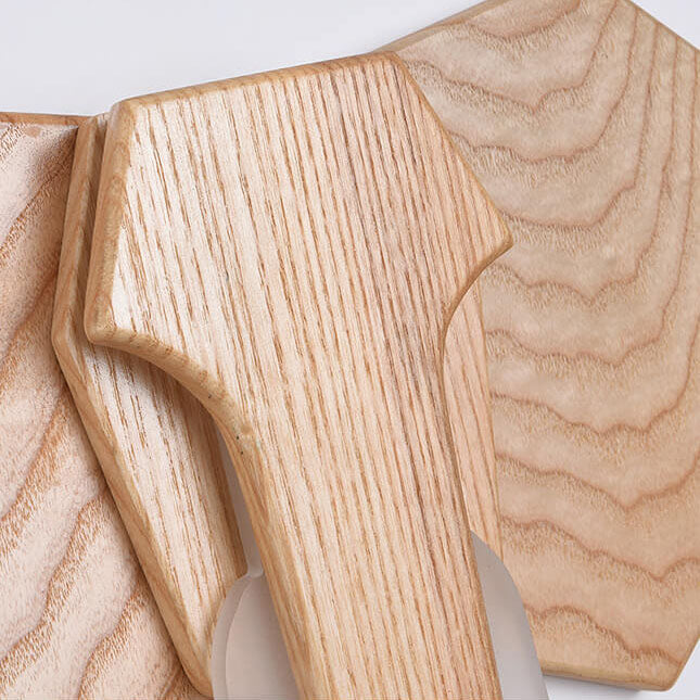 Solid Wood Elephant Shape Wall Lamp