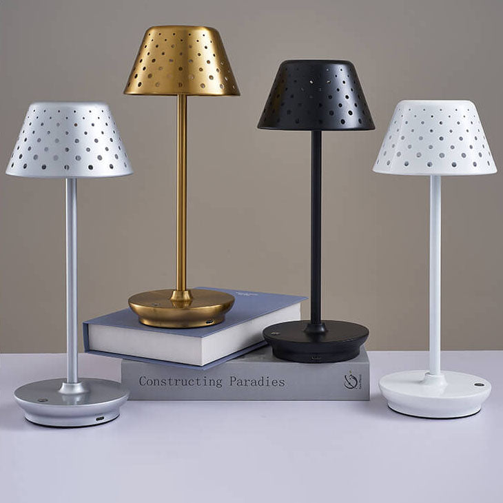Perforated Wrought Iron Power-on Table Lamp