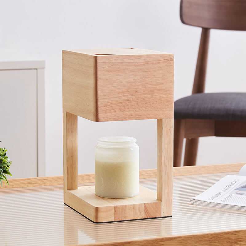 Log Square Geometry Melting 2-Light Table Lamp