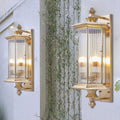 Brass Finish Frame Glass Outdoor Light