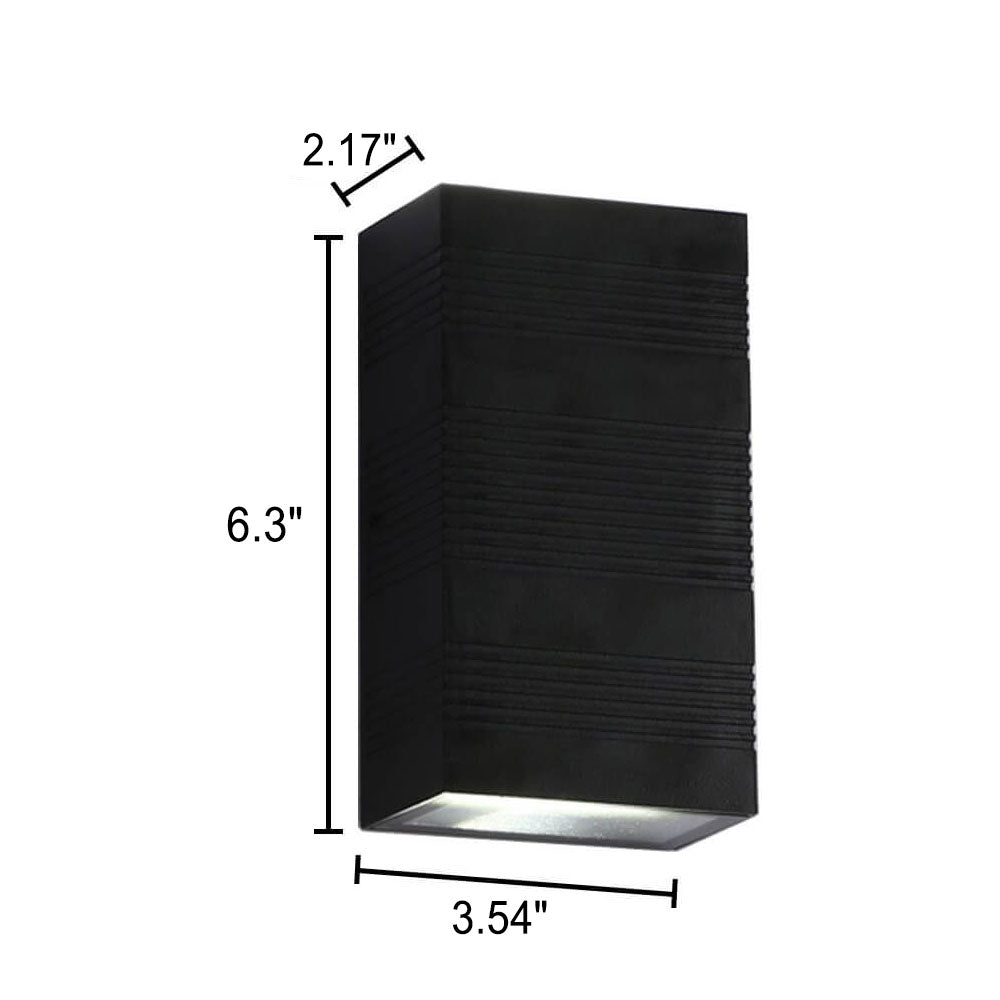 Pure Black Rectangular Aluminum Wall Lamp