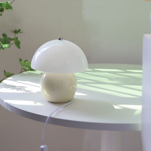 Cream Glass Mushroom Ceramic Table Lamp