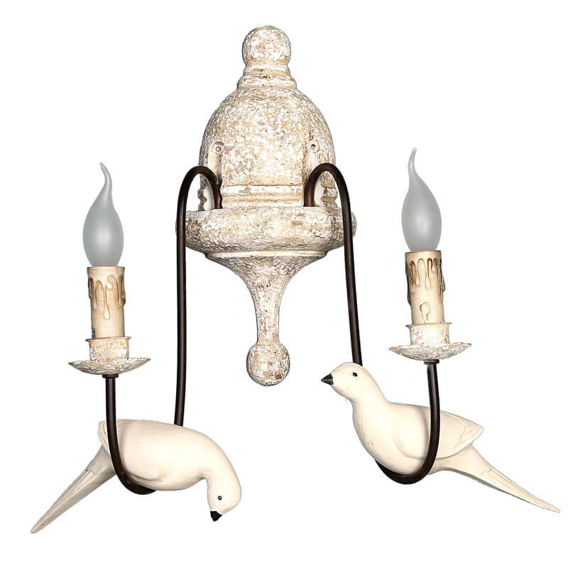 Wooden Bird 1/2 Wall Lamp