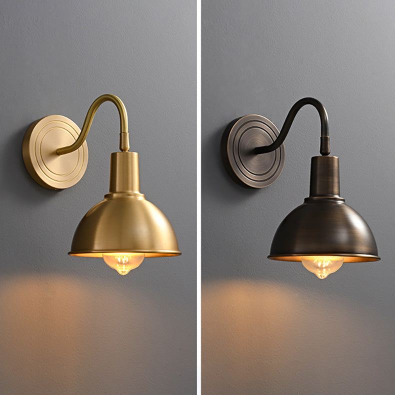 Full Copper Semicircle Living Wall Lamp