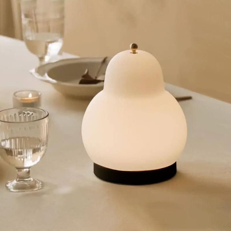 Cream Pear Shape Rechargeable Table Lamp
