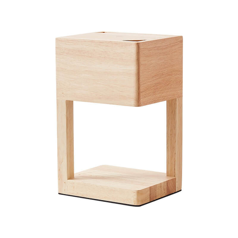 Minimal Rectangular Wooden Melting Table Lamp