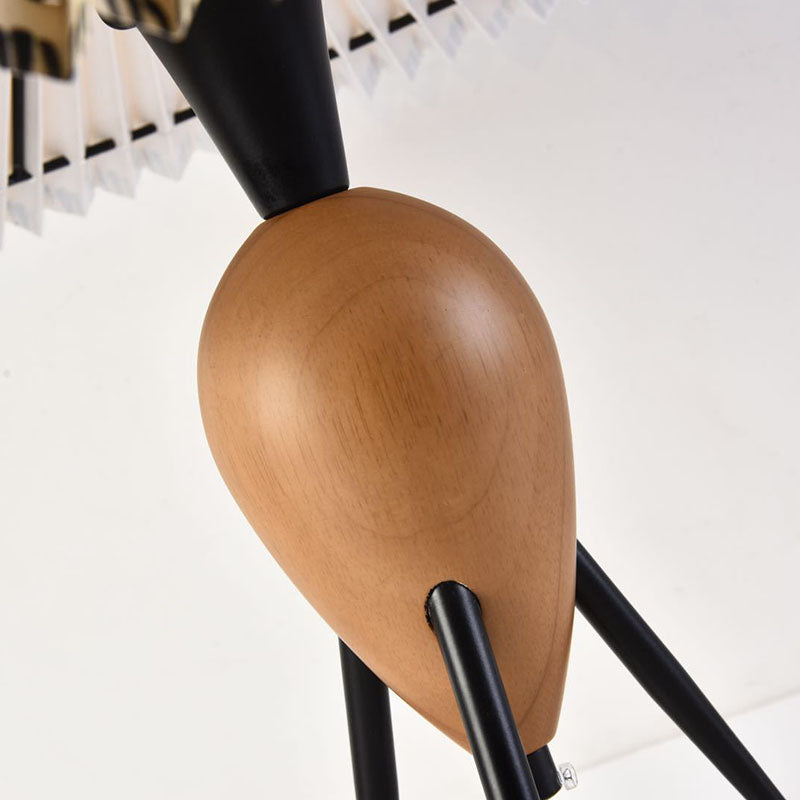 Tapered Iron Wood PVC Table Lamp