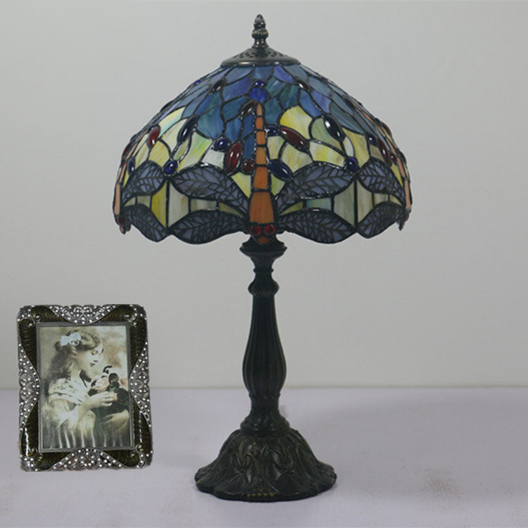 Stained Glass Dragonfly Living Table Lamp
