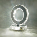 Crystal Round Stainless Steel Table Lamp