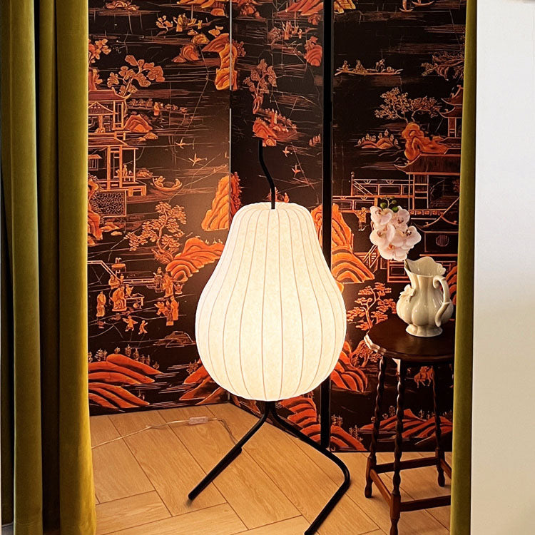 Pear Silk Fabric Iron Floor Lamp