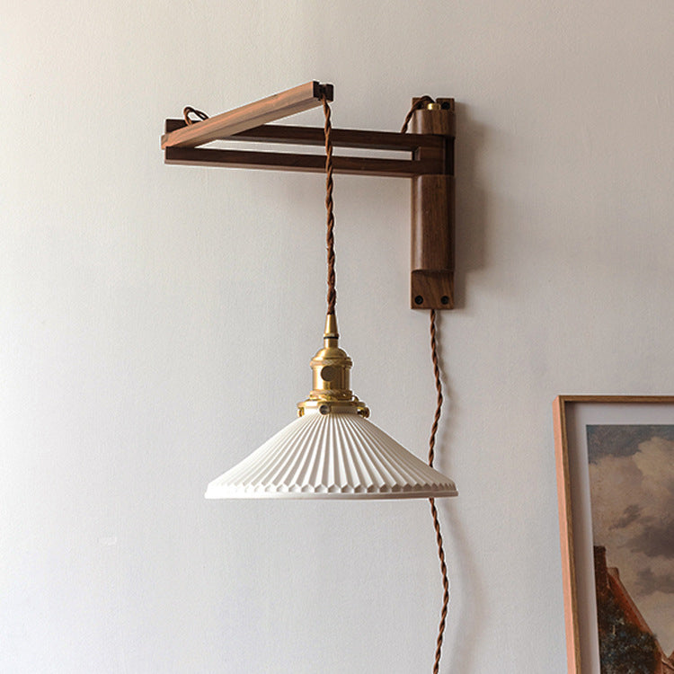 Homestay Telescopic Ceramic Folding Wall Lamp