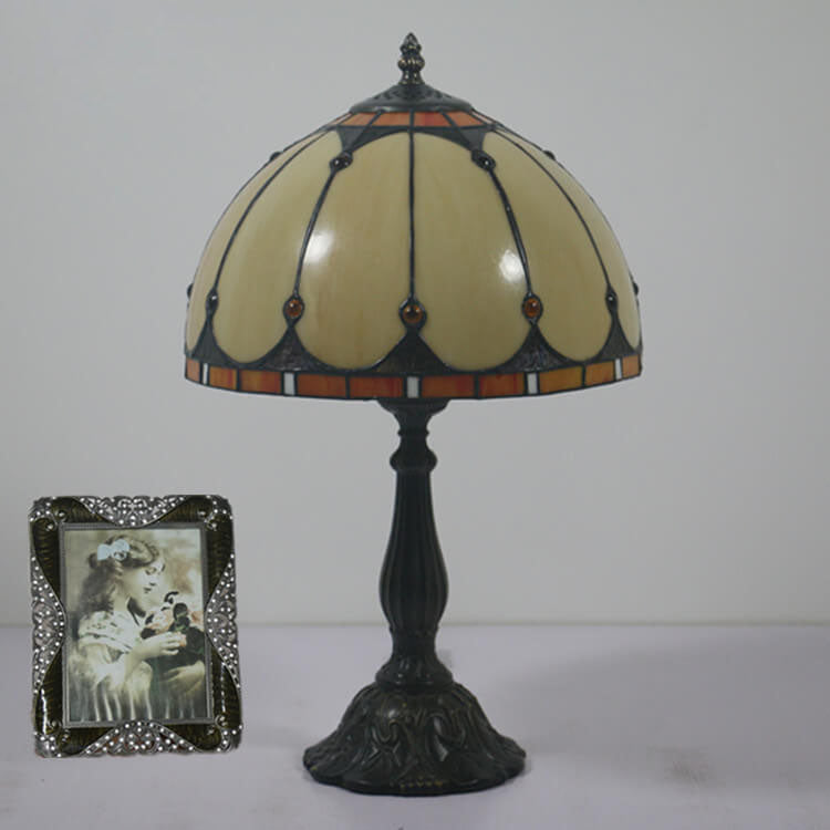 Stained Glass Mediterranean Dome Table Lamp