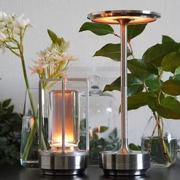 Aluminum Acrylic Rechargeable Night Table Lamp