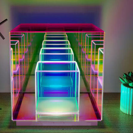 Acrylic RGB Line Rubik's Table Lamp