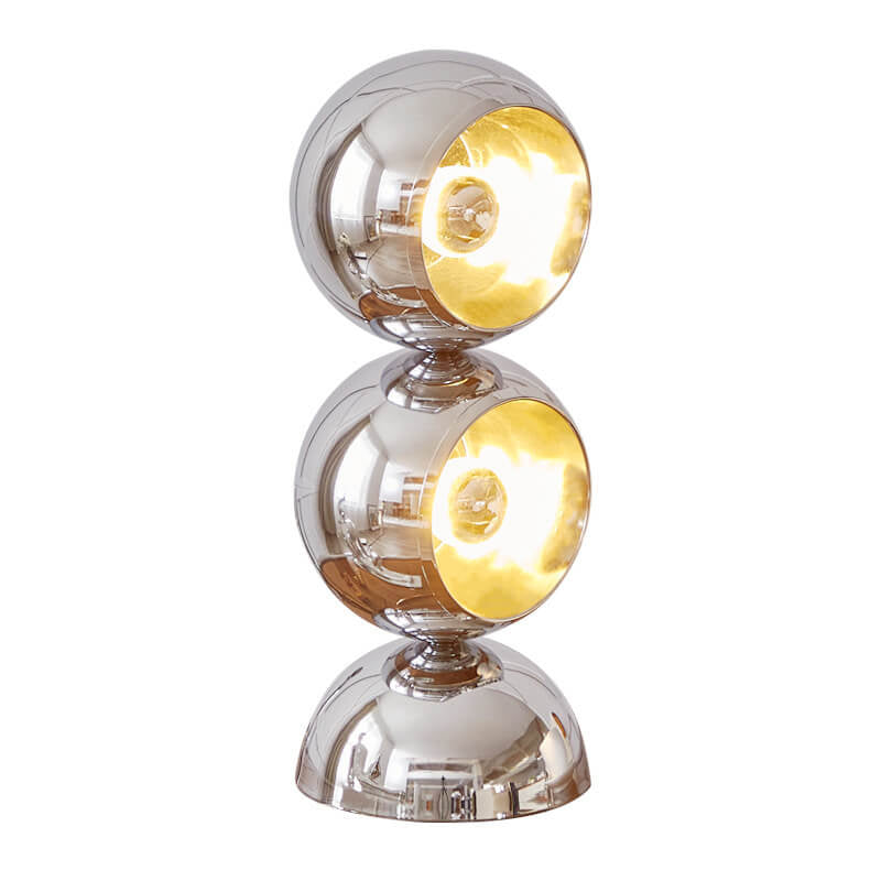 Chrome Metal Orb 1/2/3 2-Light Table Lamp