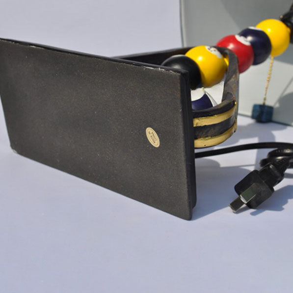 Billiard Stacked Linen Fabric Table Lamp