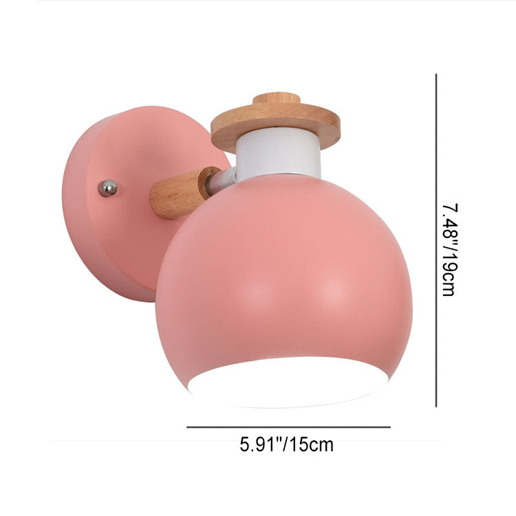 Dome Wood Macaroon Wall Lamp