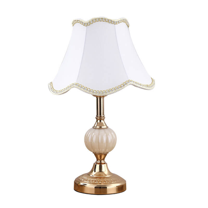 Floral Glass Fabric Table Lamp