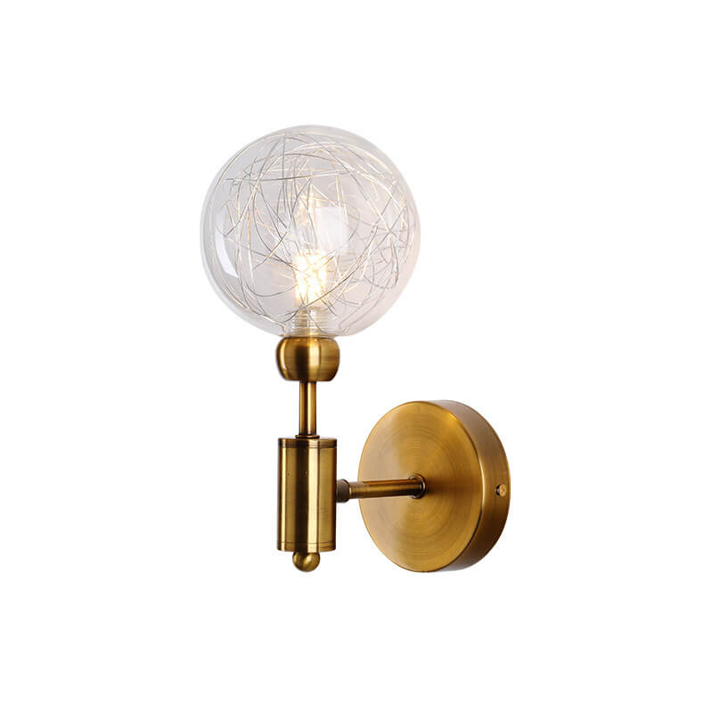 Iron Glass Ball 1/2 Wall Lamp