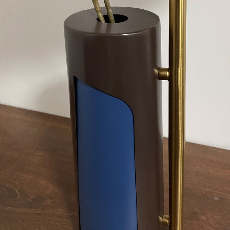 Cylinder Vase Hardware Fabric Table Lamp