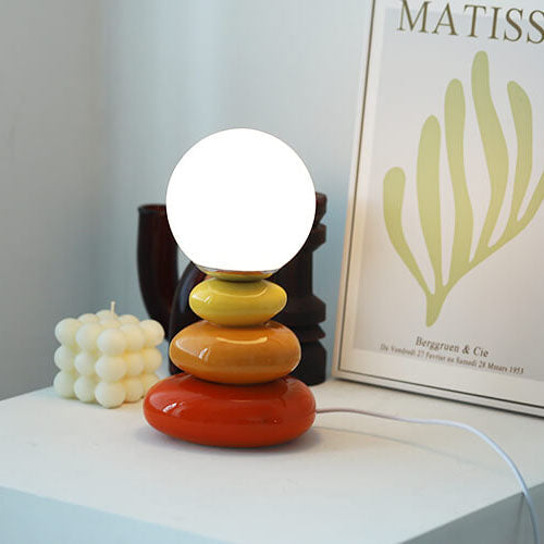 Ceramic Colorful Stacked Stones Table Lamp