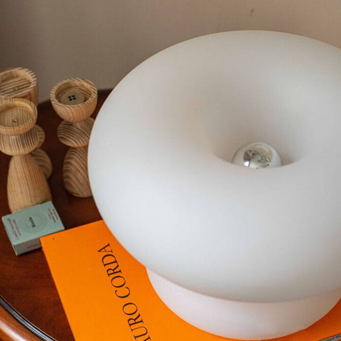 Danish Milk White Mushroom Table Lamp