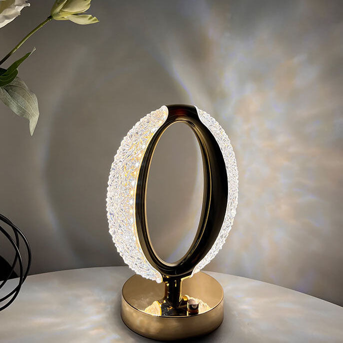 Ring Crystal Acrylic Touch Table Lamp