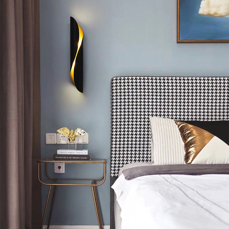 Strip Spiral Iron Hallway 2-Light Wall Lamp