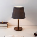 Pleated Fabric Wooden Bedroom Table Lamp