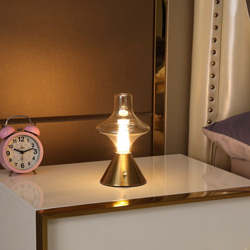 Glass Spinner Gyroscope Metal Table Lamp