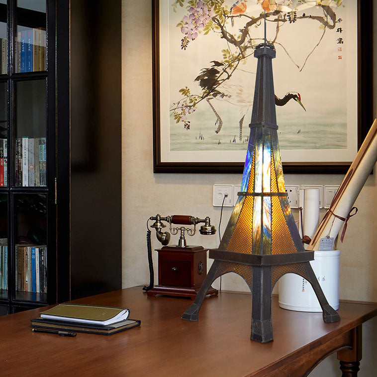 Tower Stained Glass Table Lamp